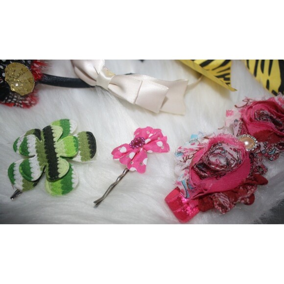 Lot of 7 Girls Hair Accessories Headbands Bows Clips Colorful NIP - Picture 4 of 4